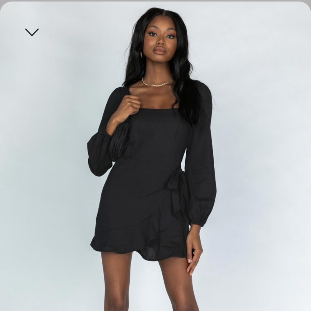 Black princess polly tie dress